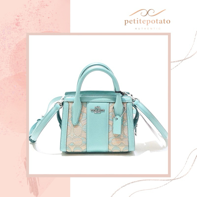 TAS BRANDED WANITA COACH ANDREA MINI CARRYALL SIGNATURE JACQUARD