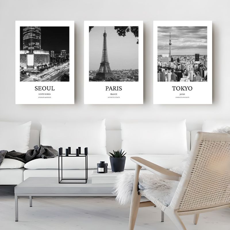HIASAN DINDING AESTHETIC HITAM PUTIH DEKORASI RUANGAN KAMAR RUMAH TEMA HITAM PUTIH WALLDECOR B&W AES