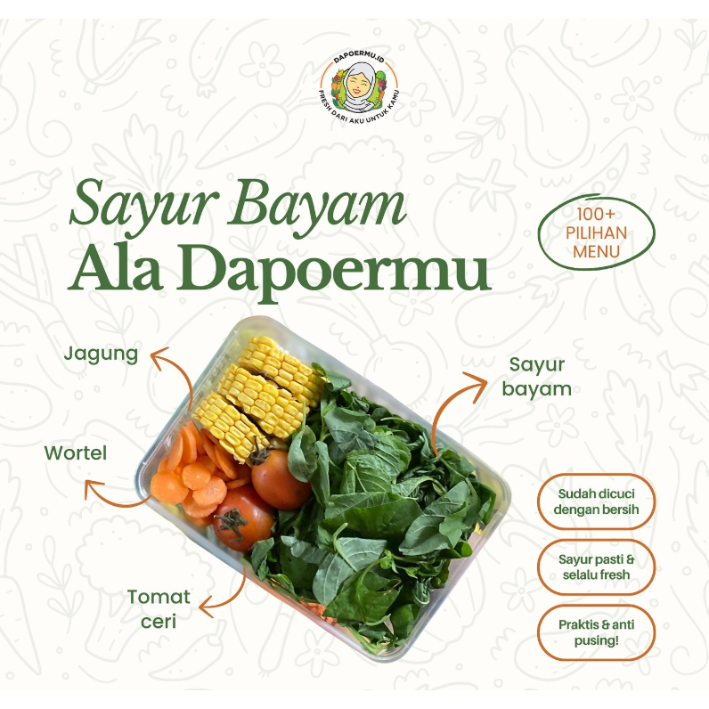 

DAPOERMU.ID Sayur Bayam Fresh Praktis Anti Pusing