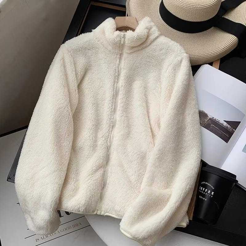 Jaket Bulu Wanita Bahan Serpa Bolak Balik Tebal Premium Jaket Musim Dingin Series NR KAMILA  Pakaian
