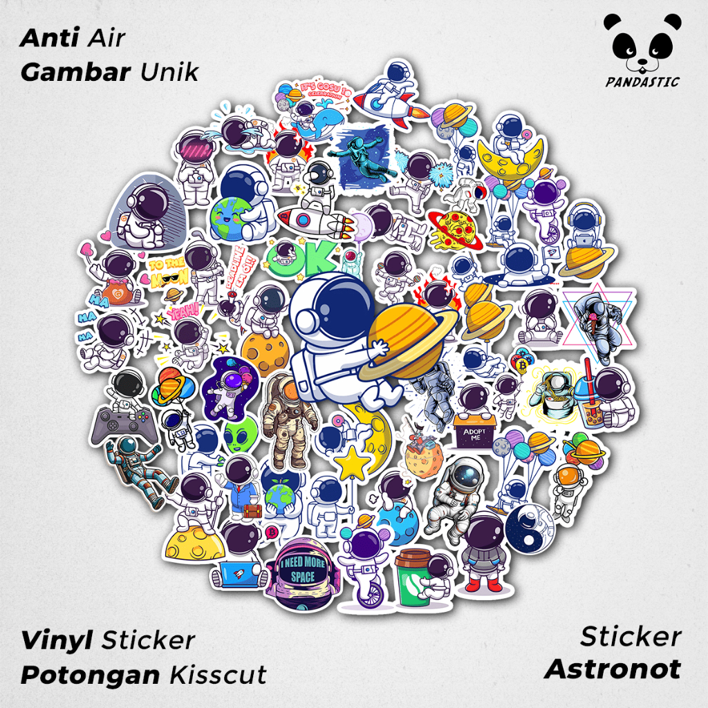 

Stiker Tempel Anime Astronot Paper Vinyl Dekorasi Laptop Koper Tumbler Kulkas DIY