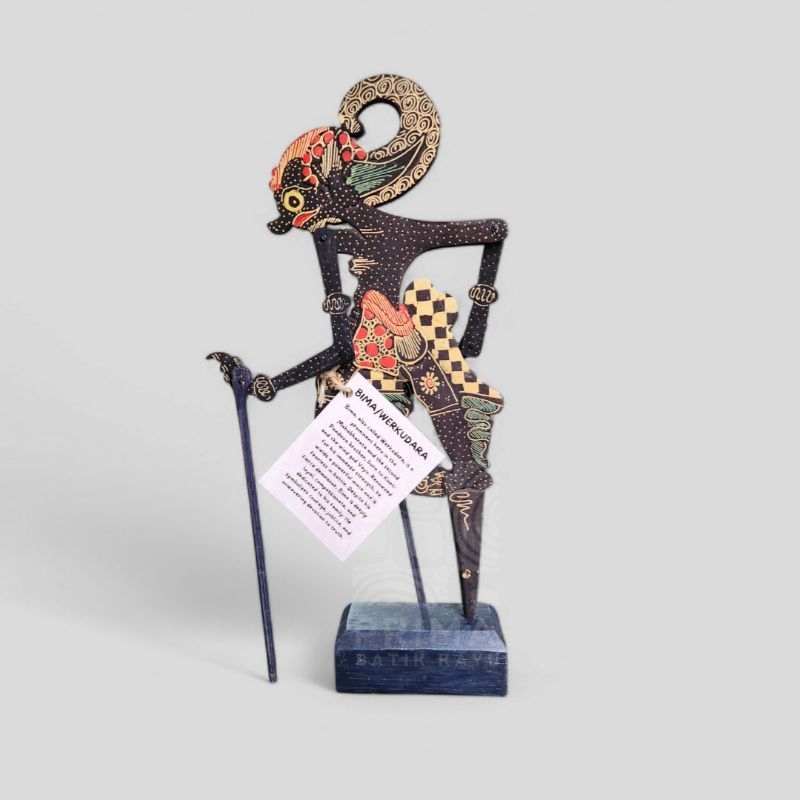 Wayang Karakter BIMA alias Werkudara | Wayang Kayu | Hiasan Antik Oleh oleh Khas Jogja Hampers Tradi