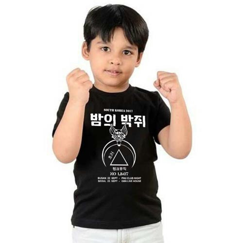 Kaos Kelelawar Malam Jalan Gelap Tur Korea Selatan 2017 South Korea Tour Band Tshirt Anak Umur 2 s/d