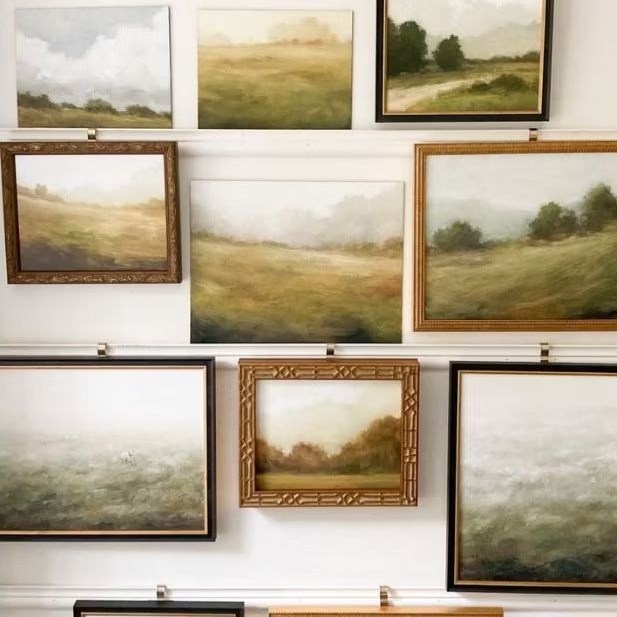 Dekorasi Dinding aesthetic Lukisan Landscape Vintage Handmade – Gouache A6 (Custom & Frame Opsional)