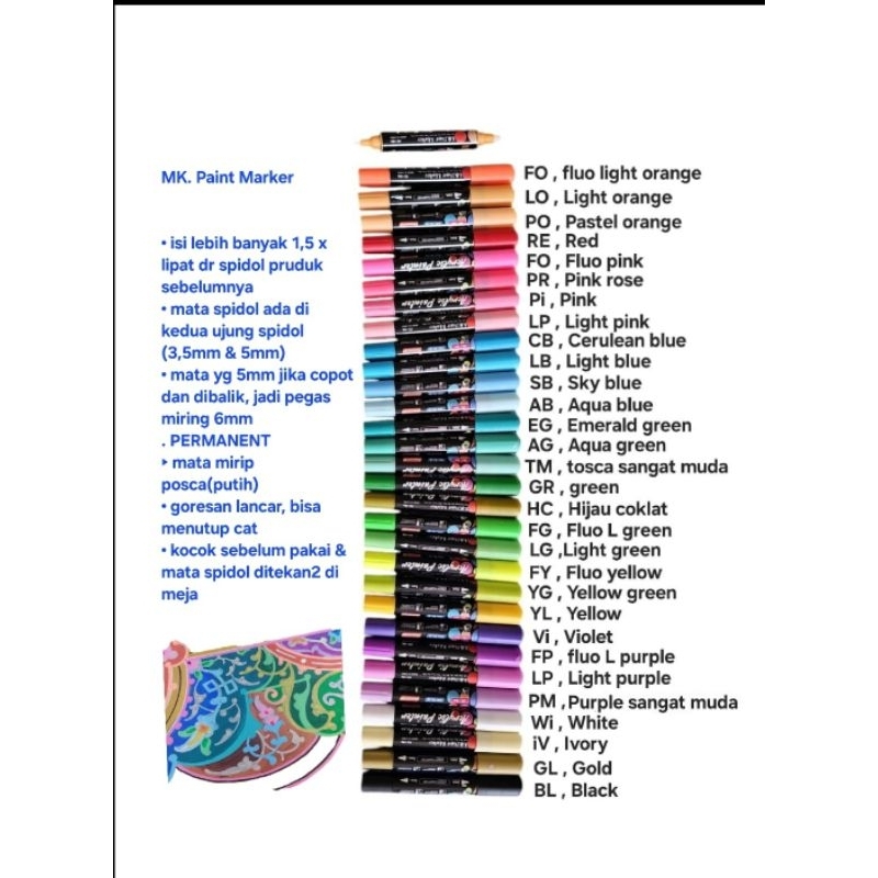 

spidol paint marker dan chalk (kemasan baru 2025)