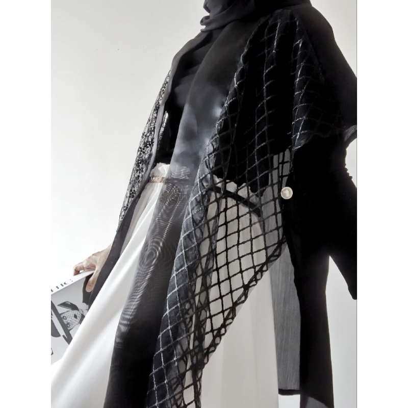 minimalistyle - RAYYA Long Outer Squins Raya Lebaran Brokat Tille Renda Silk Shimmer Squin