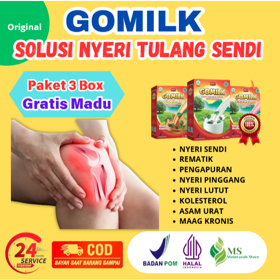 

[ PAKET 3 BOX GOMILK GRATIS MADU ] [ BISA COD + GARANSI ] GOMILK Susu Kambing Etawa GOMILK Susu Kambing Etawa Plus Herbal Mengatasi Mencegah Nyeri Sendi Lutut Pinggang Rematik Asam Urat