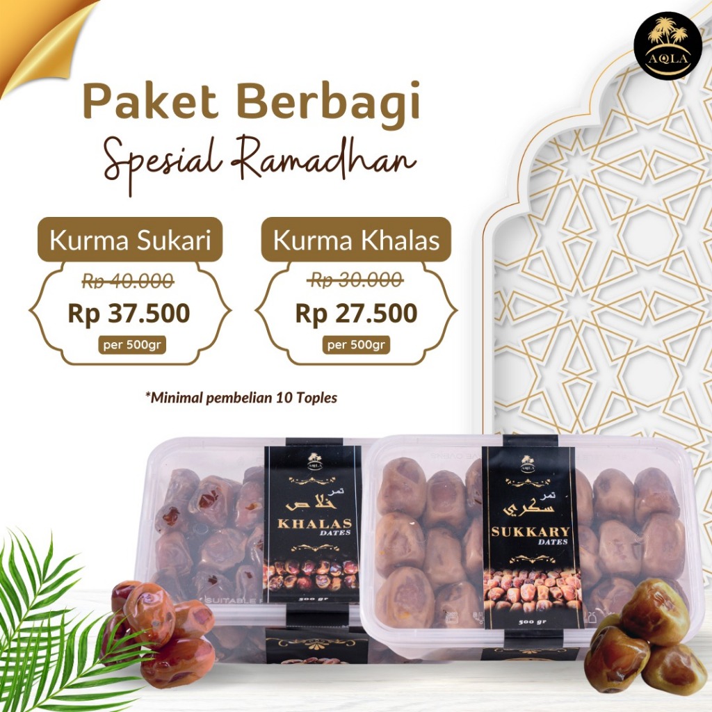 

Paket Hemat Kurma Sukari 500gr Isi 10 Toples / Paket Hemat Kurma Khalas 500gr Isi 10 Toples Paket Berbagi Ramadhan