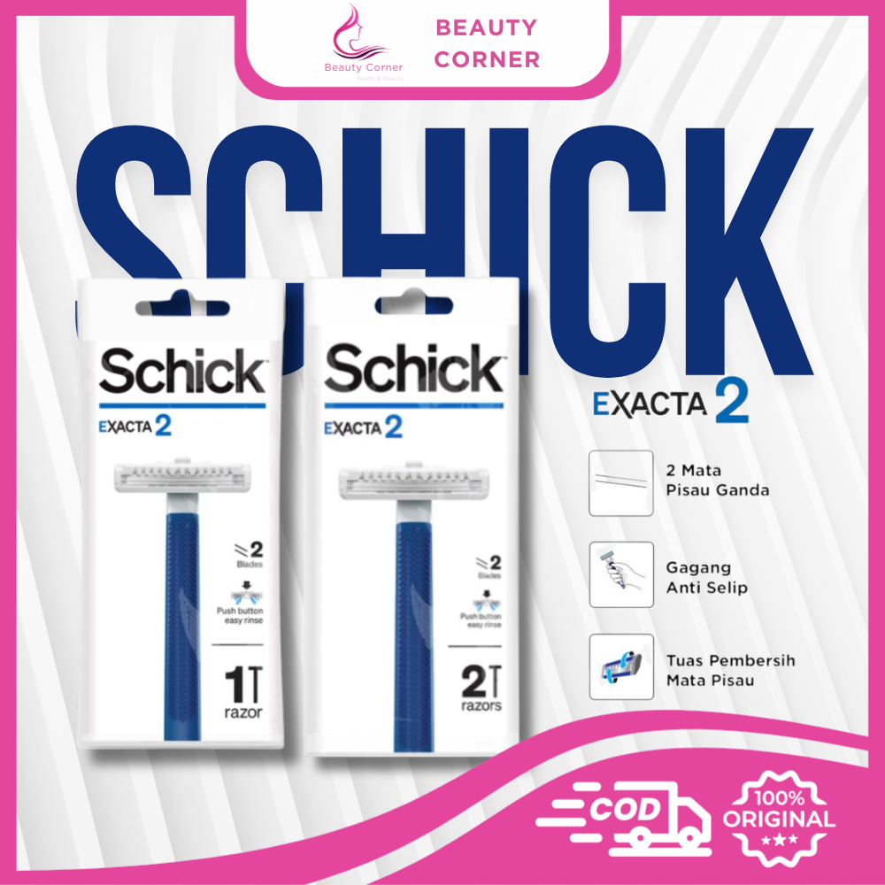 Schick Exacta 2 Alat Cukur Pria - Warna Biru