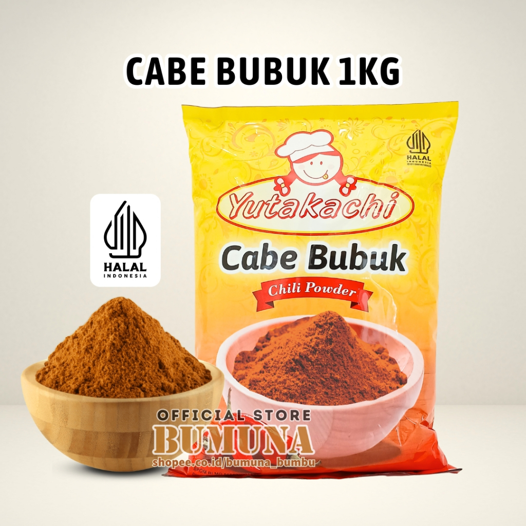 

Cabe Bubuk 1Kg Yutakachi / Chili Powder / Bubuk Cabai Kering / Cabe Giling / Bumbu Tabur / Gochugaru