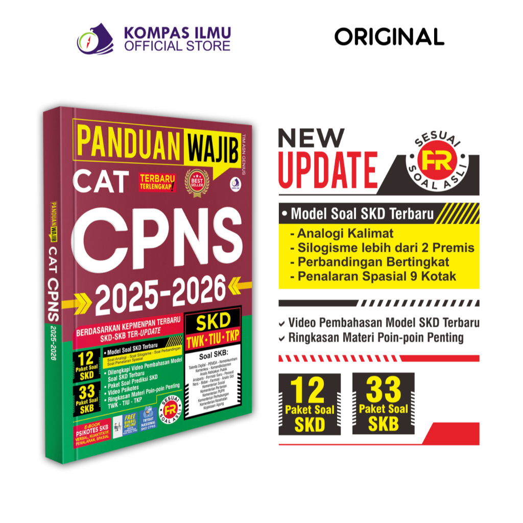 Buku Soal CPNS 2025 - 2026 Panduan Wajib CPNS 2025 - 2026 SKD SKB Psikotes TOEFL [PWC2]