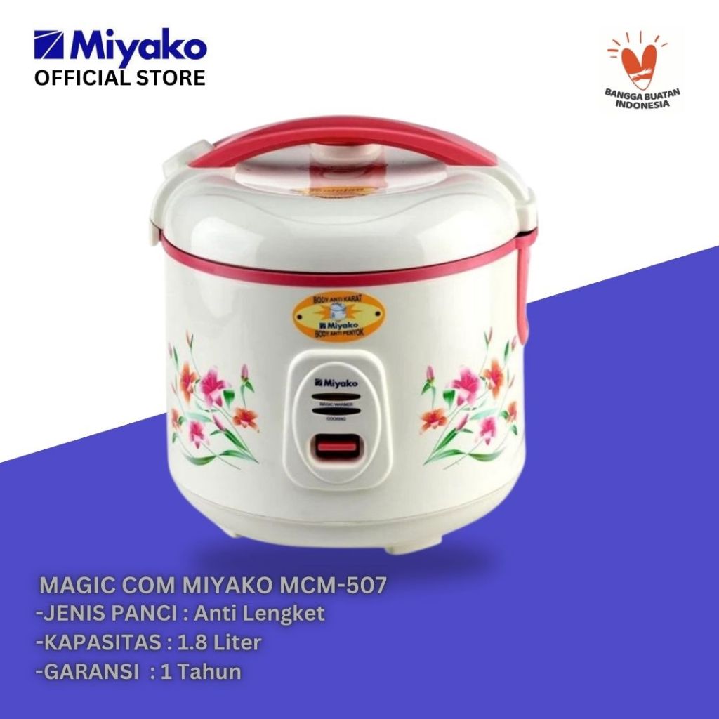 Magic com Miyako MCM507 Rice cooker Magic Warmer Plus  - 1.8 Liter 395 watt
