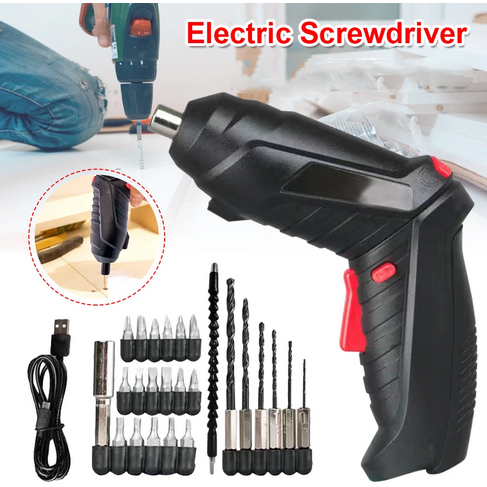 Obeng Elektrik Set Komplit 4.2V Bor Cordless Tanpa Kabel Satu Set Koper Obeng Listrik Mesin Bor