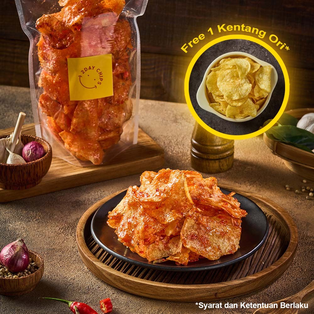 

PAKET BUY 5 FREE 1 - Keripik Kentang Pedes Manis Homemade (by 2 DAY CHIPS)