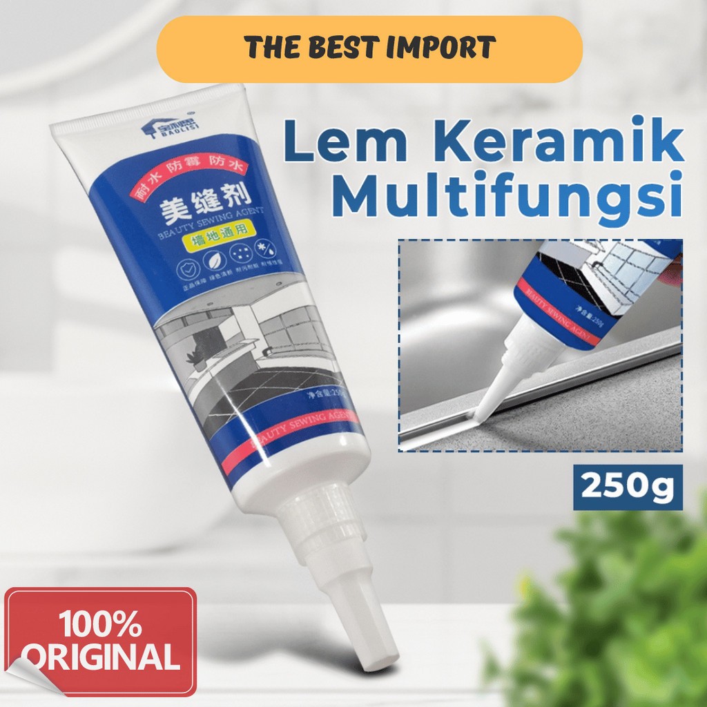 Lem Pengisi Celah Keramik Anti Bocor Waterproof Nat Anti Jamur 250g Waterproof Sealant