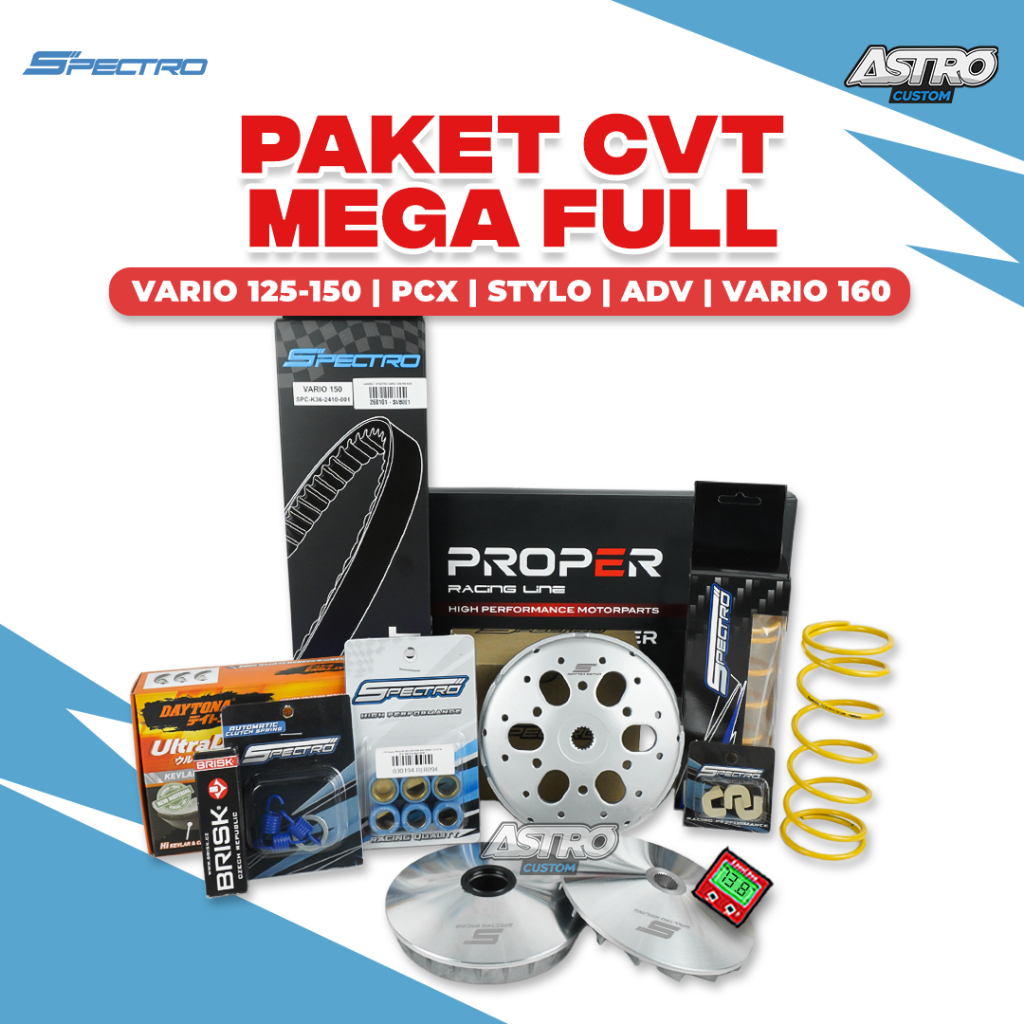 Mega Super Full Upgrade CVT Vario 125 150 PCX ADV 160 STYLO Roller Vbelt Slide Piece Racing Spectro