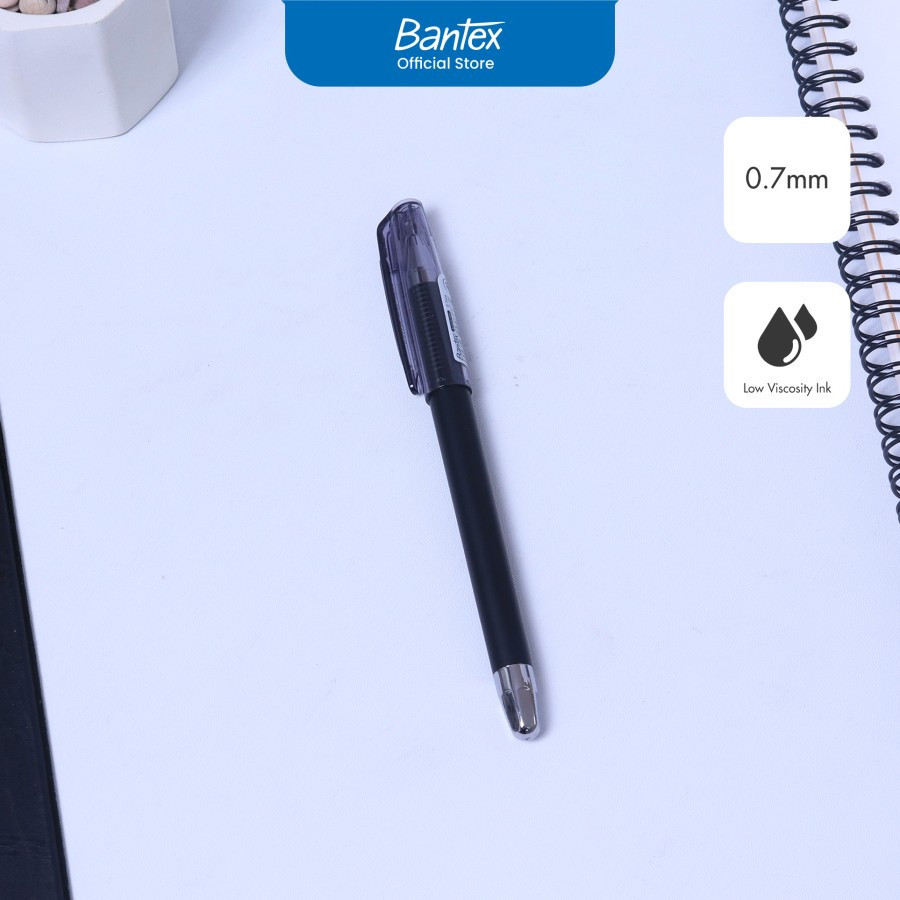 

Bantex Pulpen / Ballpoint 0.7 mm Tinta Hitam Viskositas Rendah Matte Grip # BG6101