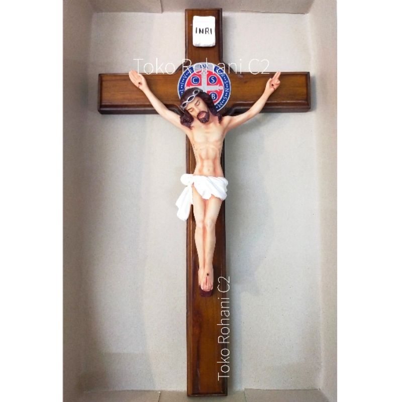 Salib Gantung Benediktus Corpus 50cm - SG Benediktus - Salib Gantung - Salib Dinding 50cm