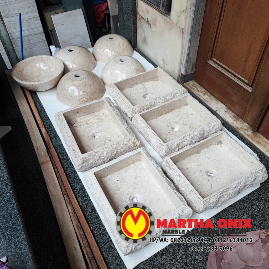 Wastafel Batu Marmer Putih, Wastafel Cucitangan Marmer