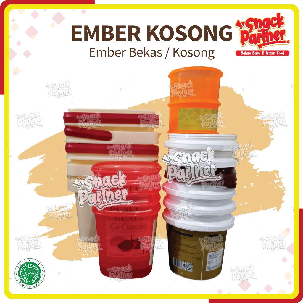 

EMBER GLAZE KOSONG / BISA UNTUK EXTRA PACKING - Kotak Wadah Plastik Selai Collins Goldenfil Colatta Elmer 1 KG / 5 KG