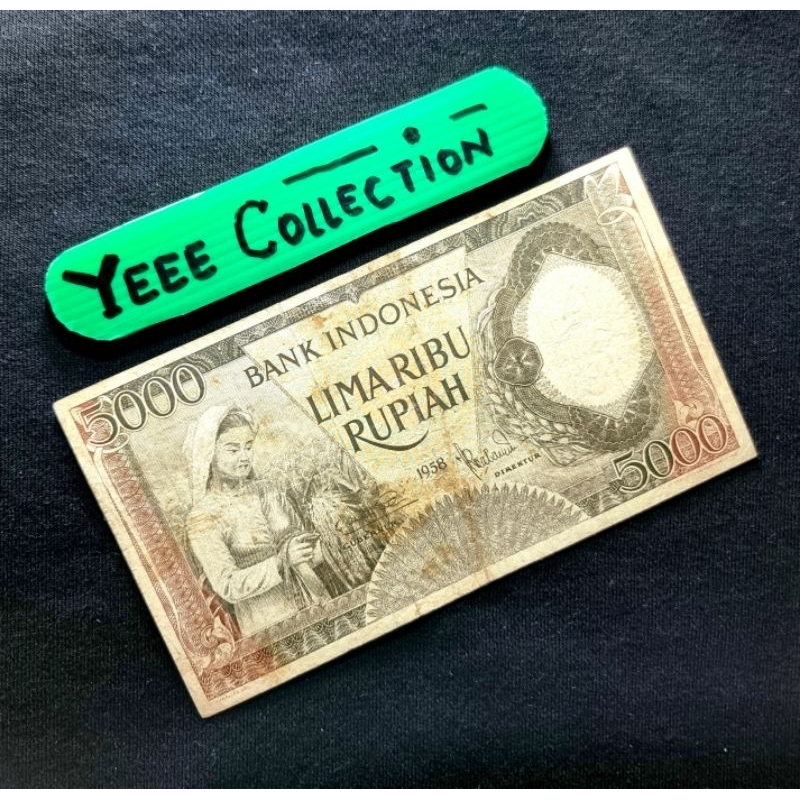 Uang Kertas Kuno 5000 Rupiah Pekerja Tahun 1958 - NBD 05532