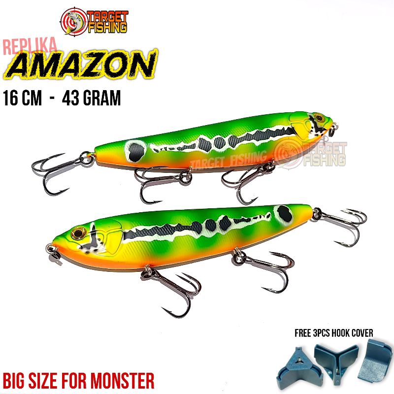 Pencil Slider WTD 16cm 43gr Custom Gong Lei Rep. AMAZON Umpan Casting Blackbass Toman
