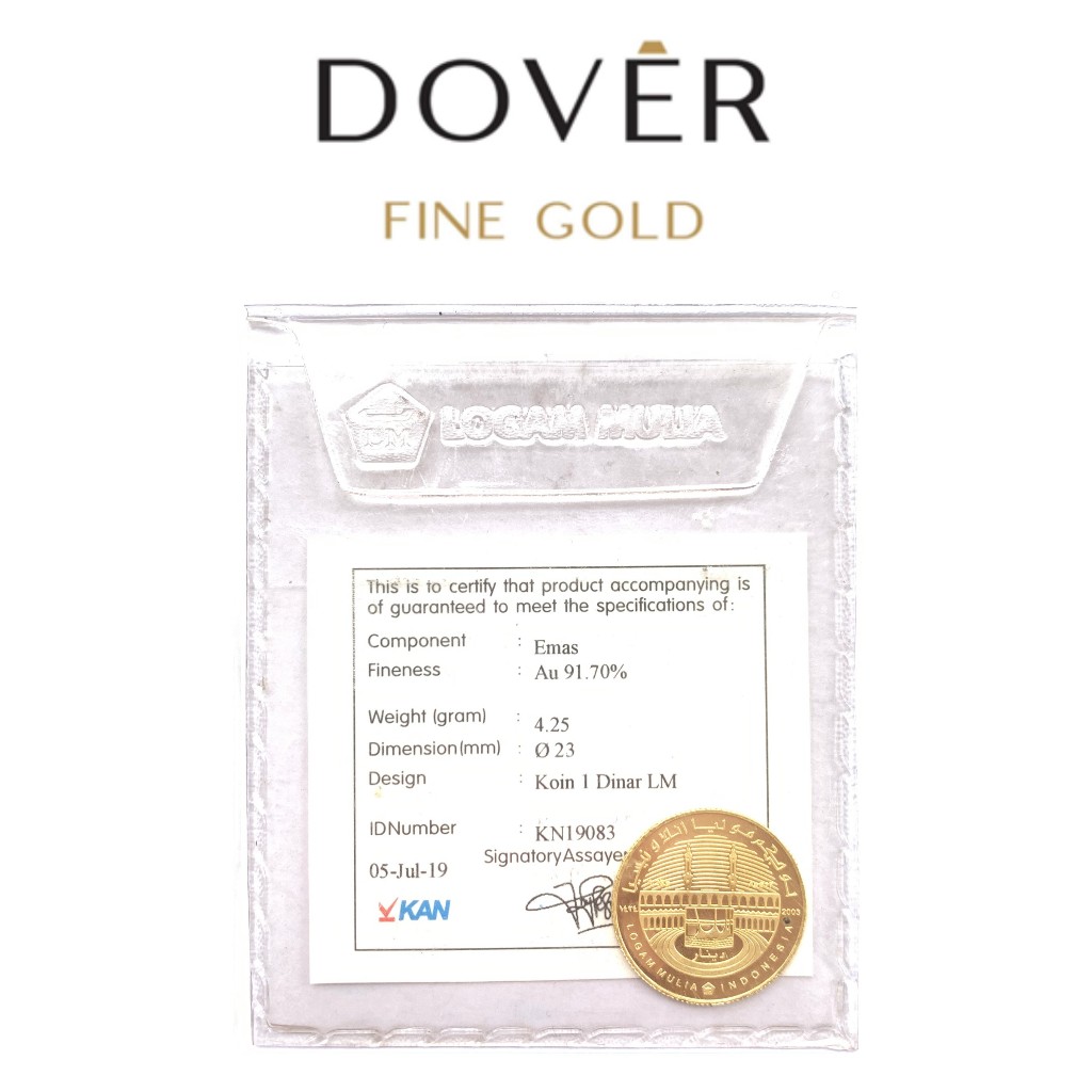 Logam Mulia Emas Antam Dinar Bulat / Bundar 4.25 gram 22K 91.7%