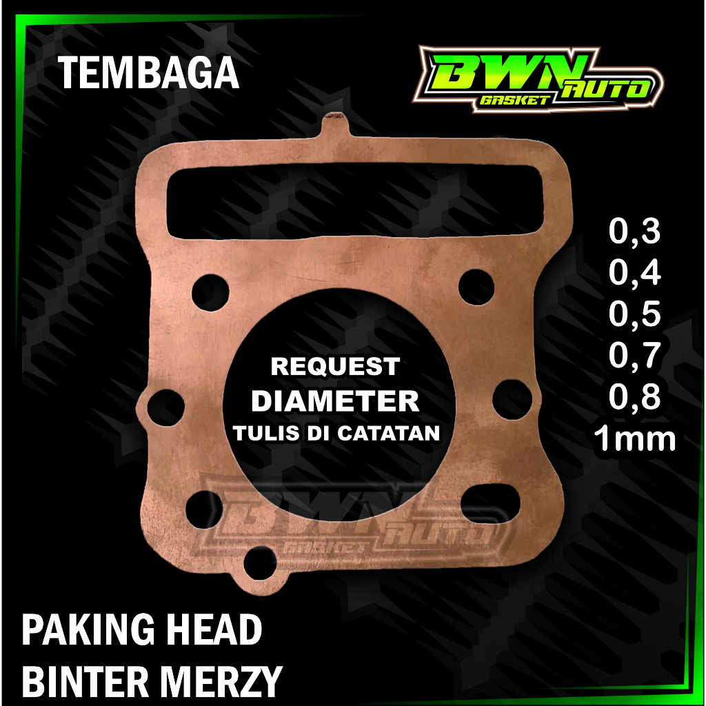 Paking head tembaga BINTER MERZY 200 / Gasket / Perpak BINTER MERCY CUSTOM DIAMETER BWN GASKET
