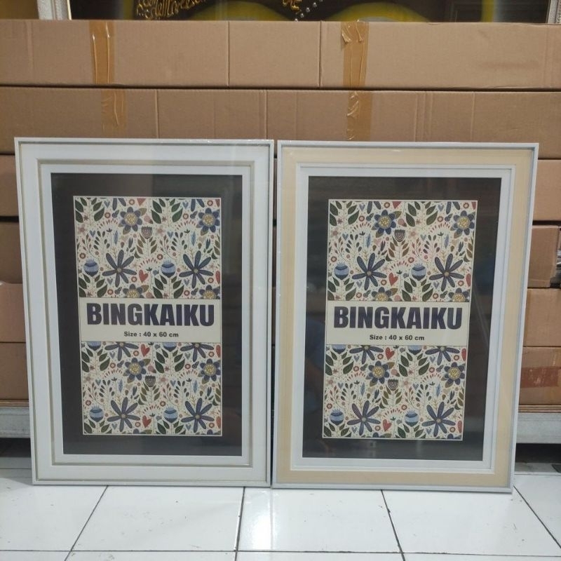 Frame foto bingkai foto figura foto 16rs 40x60 minimalis putih classic