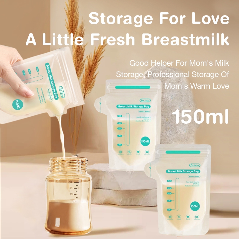 Dr.isla Kantong ASI 150ml 10Pcs Penampung Asi Plastik Asi Kantong Susu Bpa Free Sekali Pakai Breastm