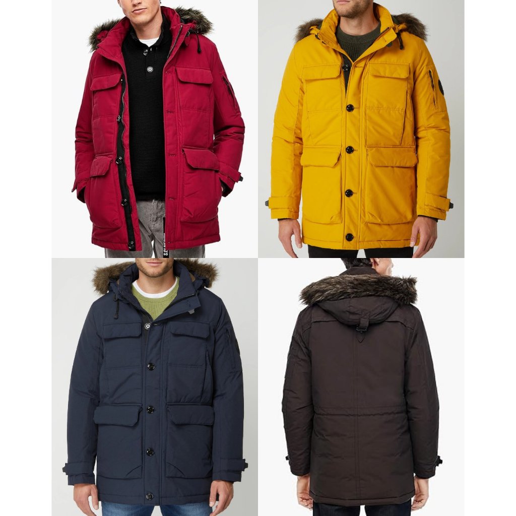 Jacket Pria S.Oliver Red Label Men's Padded Jacket With Cargo Pockets | Jaket Musim Dingin | Parka H