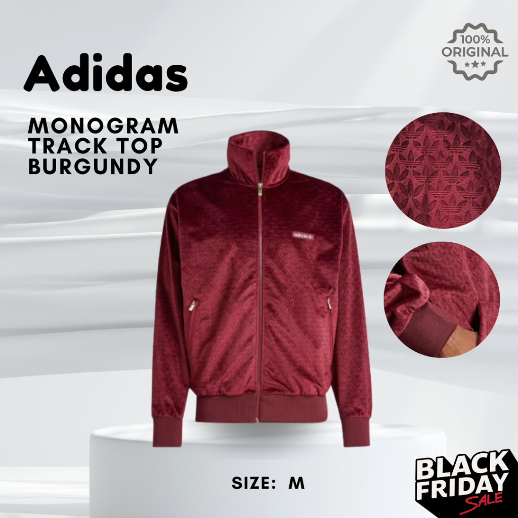 Adidas Monogram Track Top Burgundy