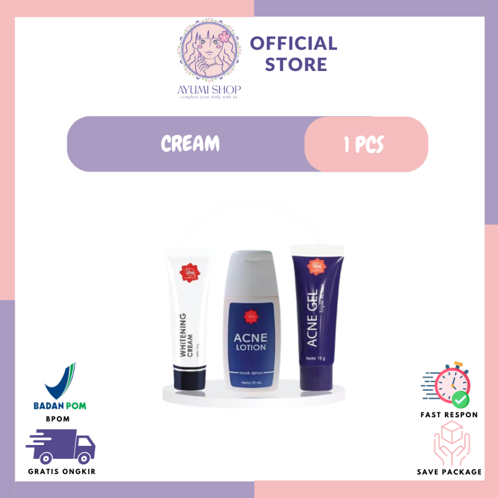 ❤️AYUMI❤️Viva Acne Gel Triple Action 15g / Viva Acne Lotion 30ml / Viva Whitening Cream 15g | Perawa