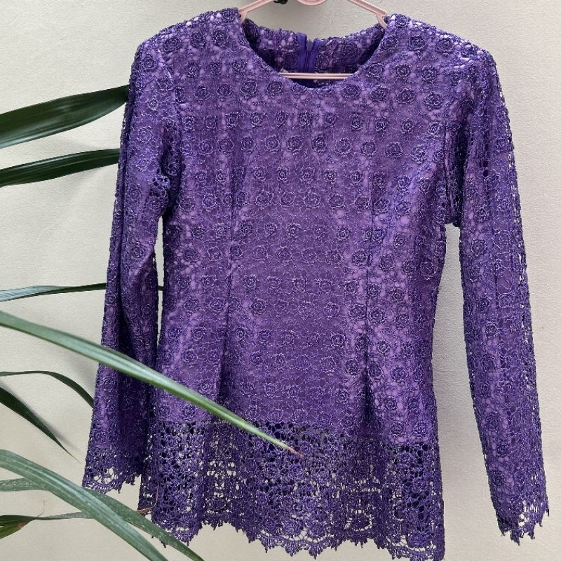 PRELOVED - Brokat Ungu Satin | Kondangan | Baju Wanita | Brukat Cantik | Brukat Tebal | Vintage