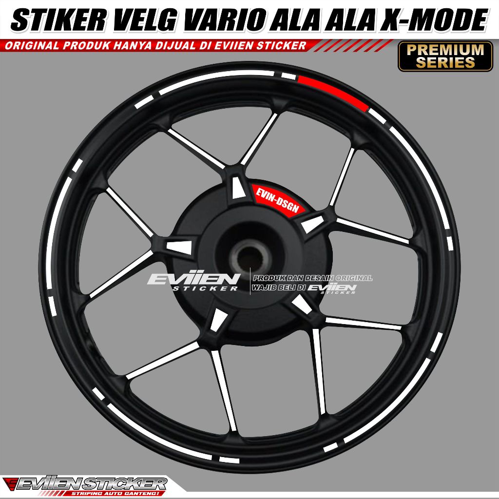 STICKER VELG ALA X-MODE MOTOR VARIO LED OLD 125/150 DAN LED NEW 125 PREMIUM