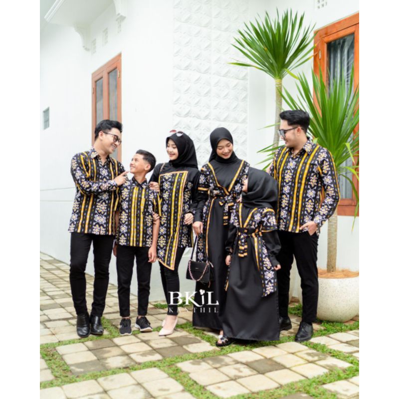 Sarimbit Lebaran Baju Gamis Lebaran Batik Wanita Gamis Seragam Keluarga Kemeja Sarimbit Keluarga