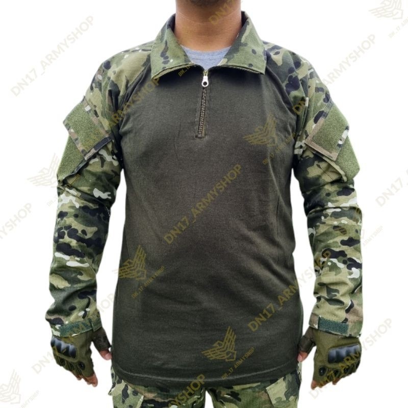 Combat Shirt Kaos BDU Tactical Loreng Multicam Tropis Pasukan Cadangan PASCAD
