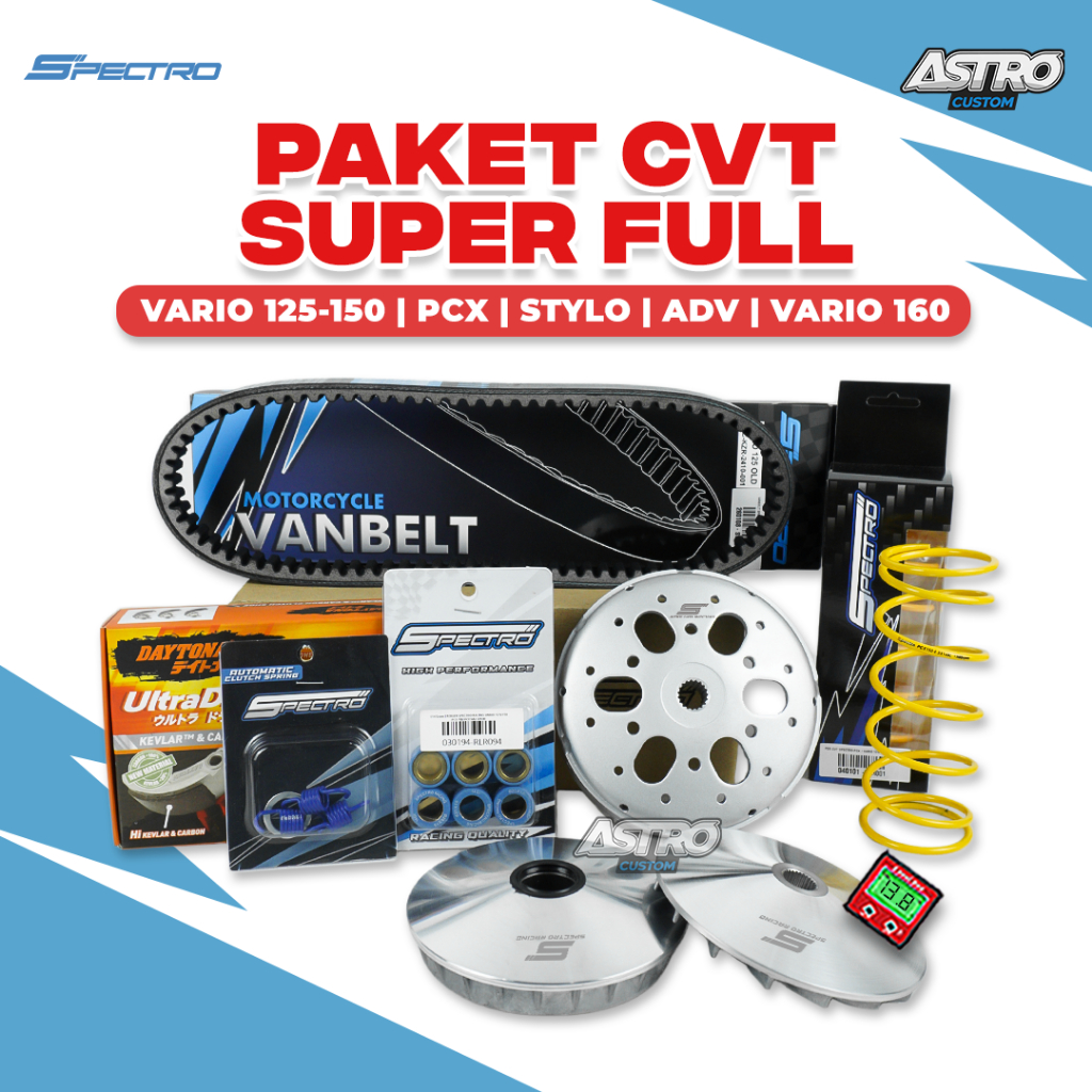 Super Full Upgrade CVT Vario 125 150 ADV PCX 160 STYLO Mangkok Ganda Daytona Vanbelt Spectro Racing