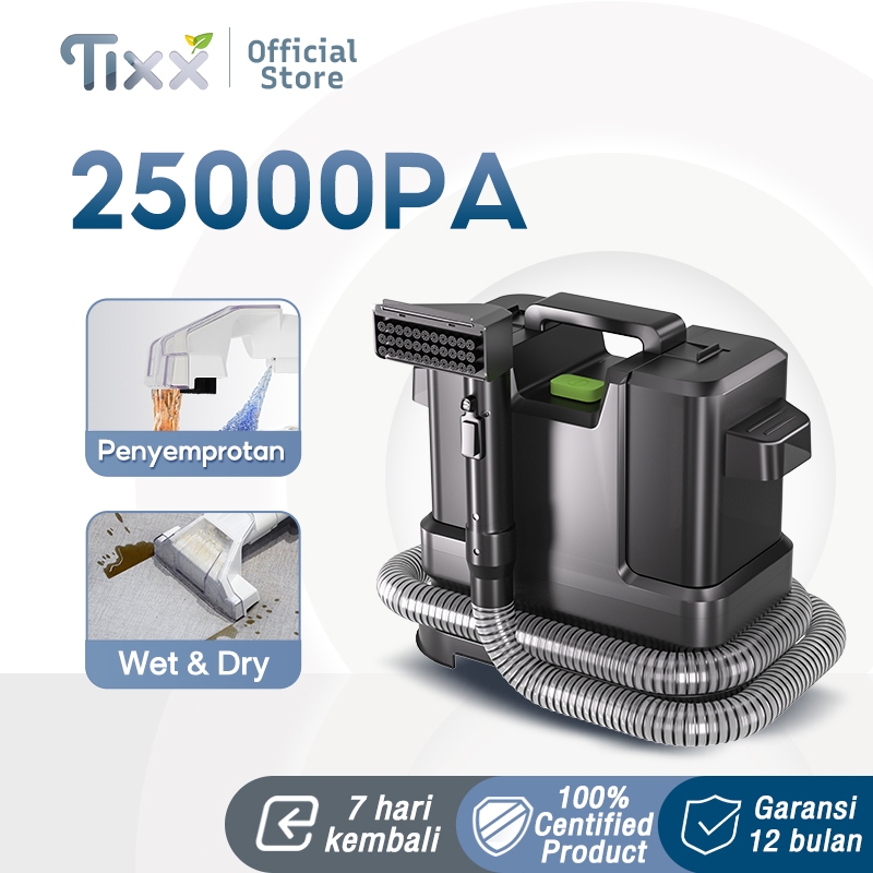 TIXX Suction Wet Vacuum Cleaner 25000Pa Steam Spot Cleaner Mesin Pembersih Kain Garment Steamer