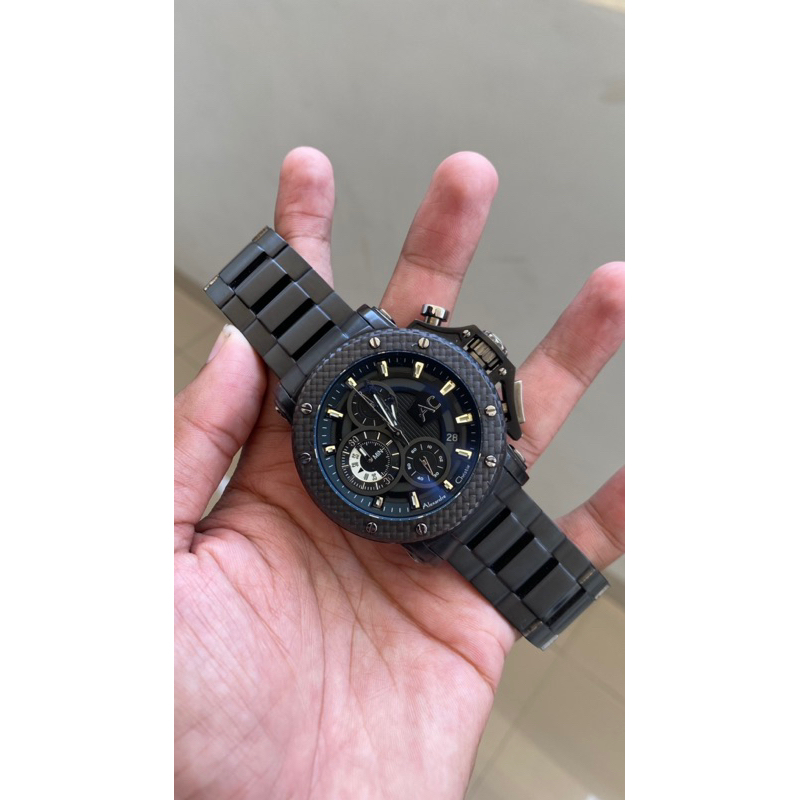 jam alexandre christie 9205 carbon kondisi second lengkap