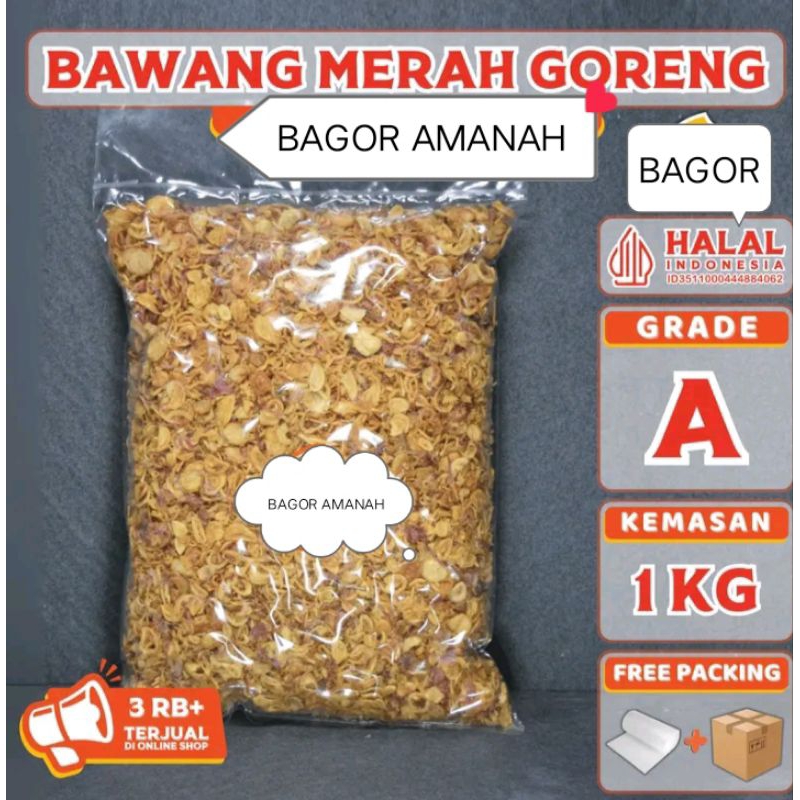 

Bawang Goreng Brebes Asli Kemasan 1kg, Terlaris