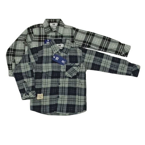 UIS Kids Kemeja Panjang Anak Laki-Laki Bahan Flanel Bordir Hey Its Me Terbaru