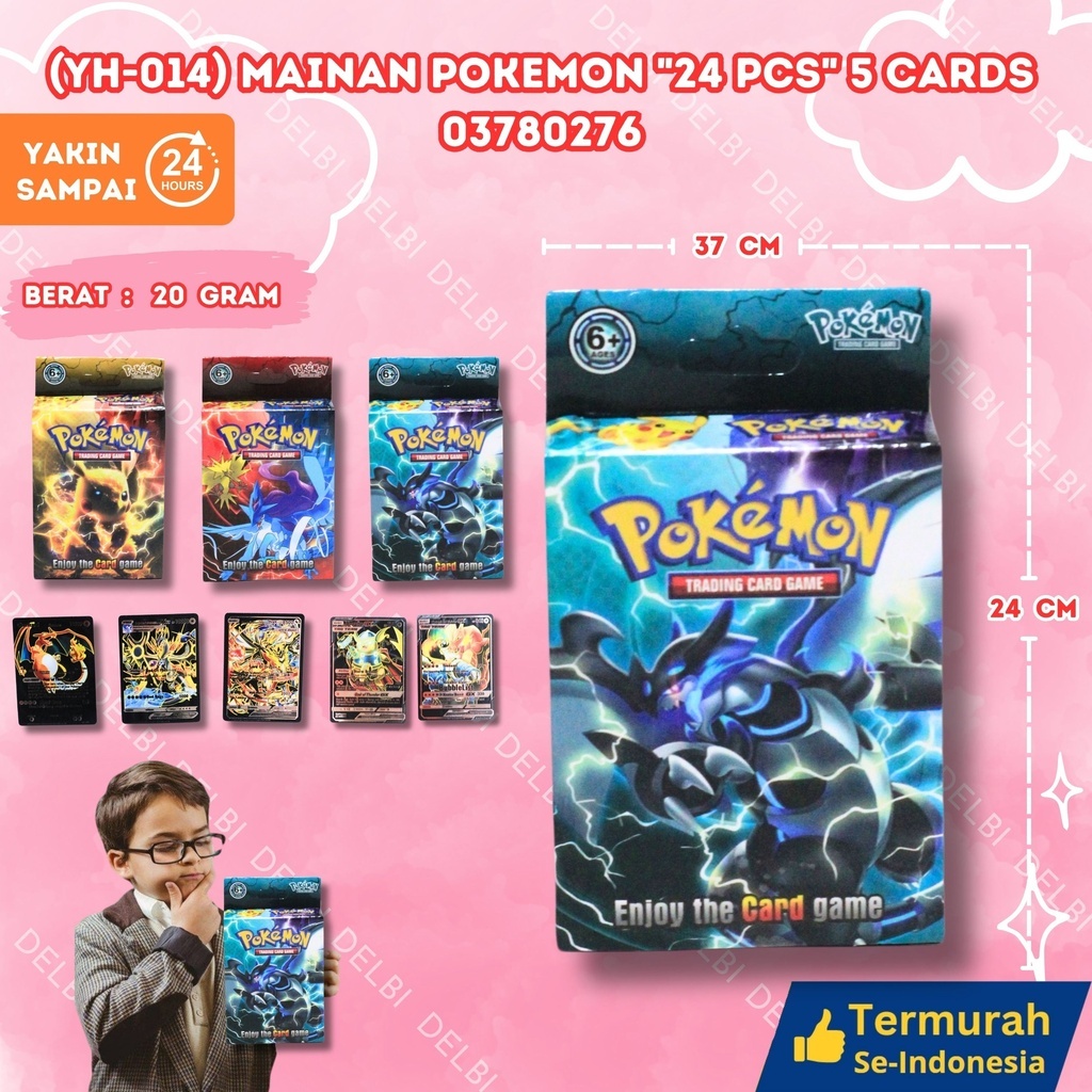 MAINAN POKEMON "24 PCS" 5 CARDS KARAKTER KARTU BX24 BX864