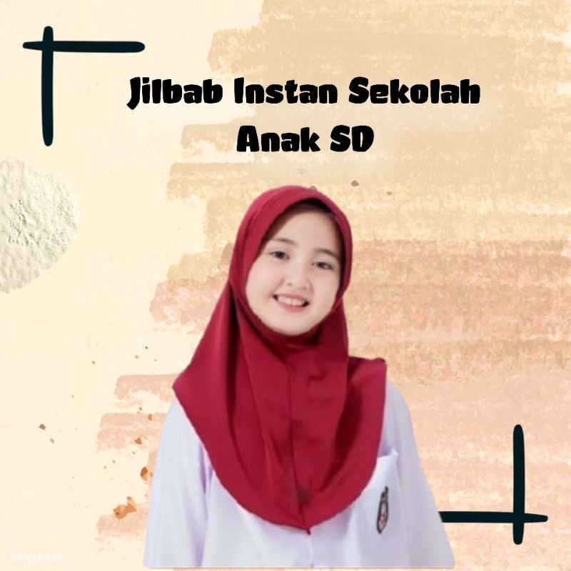 Hijab Instan Anak Sekolah Ukuran M Kerudung anak Jilbab anak sekolah SD