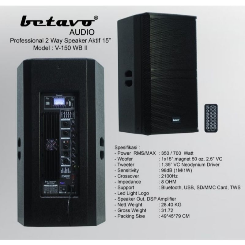 SPEAKER ACTIVE BETAVO V150 WB II SPEAKER AKTIF BETAVO 15 INCH V 150 WB II