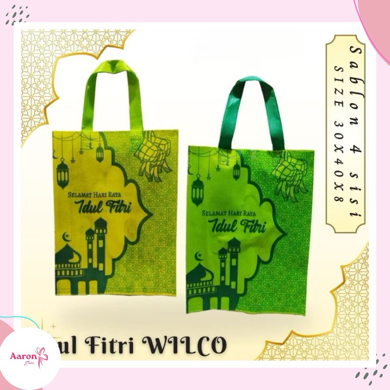 

Tas Spunbond Lebaran 1 Lusin Goodie Bag Lebaran Harga Per 12 Pcs ( 1 lusin ) VER 2025 WILCO / ECOZEE 30x40x8 4 SISI idul fitri - Spunbond idul fitri