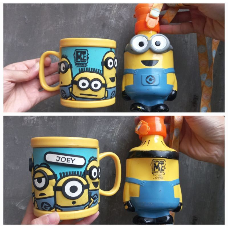 Botol minum + mug set dapat 2item Minion Original Universal Studio