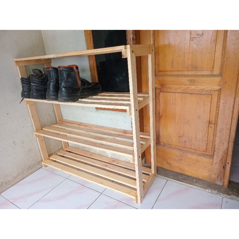 Rak Sepatu Kayu Pinus
