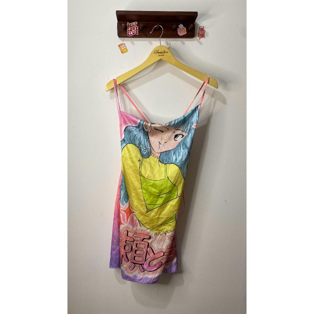 BERSHKA ANIME PINK DRESS