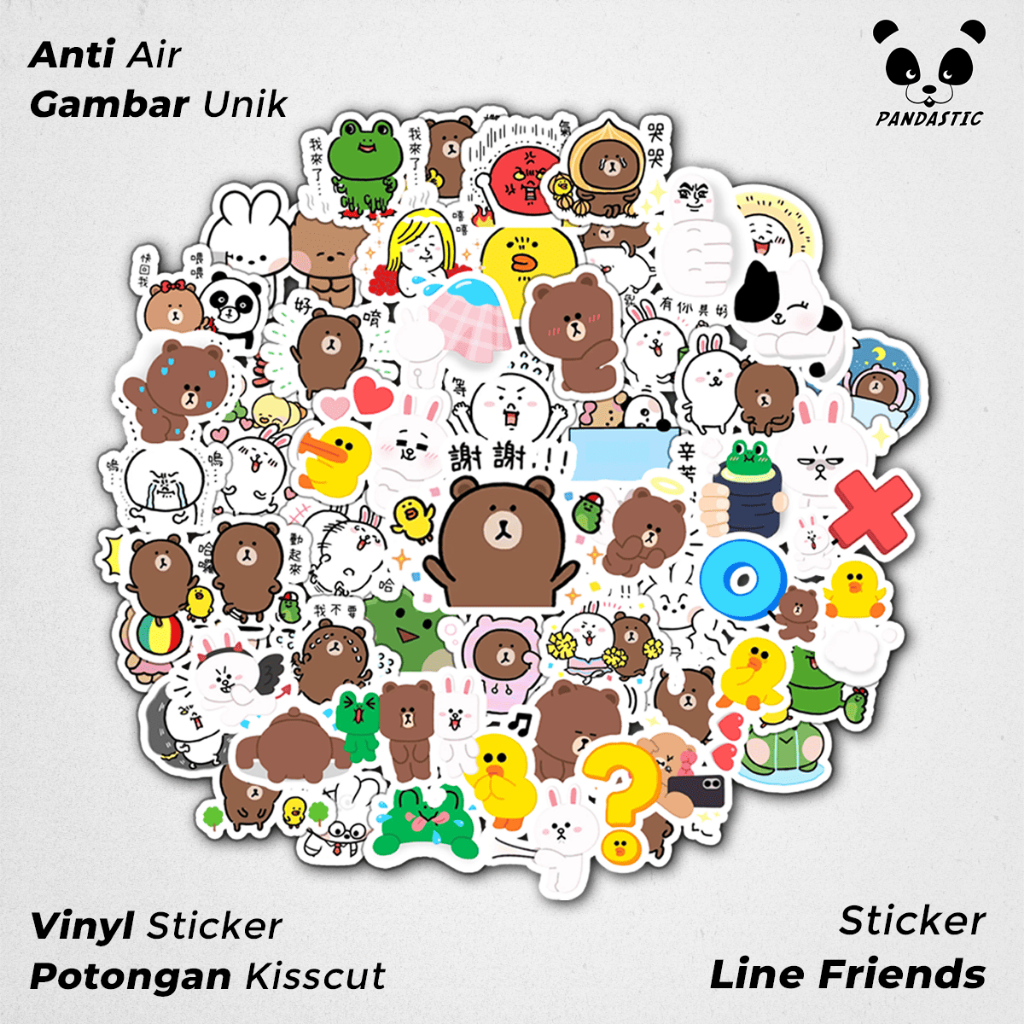 

Stiker Tempel Line Friends Brown Cony Kartun Film Paper Vinyl Dekorasi Laptop Koper Tumbler Kulkas